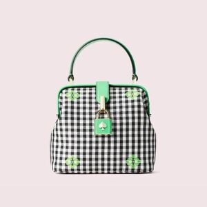 Kate Spade Green and Black Checkered Handbag